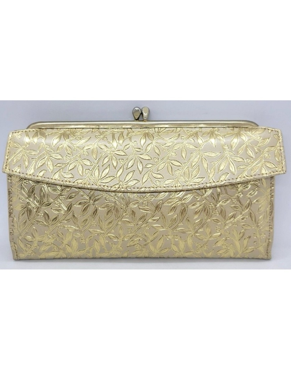 VINTAGE - Rolfs Gold Embossed Leather Wallet or mini clutch